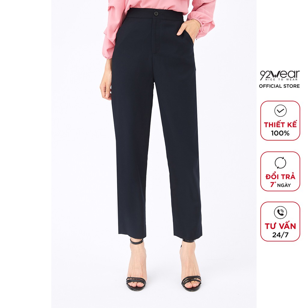Quần baggy nữ công sở 92WEAR đủ màu, đủ size, ống suông 2 túi chéo QAW0827