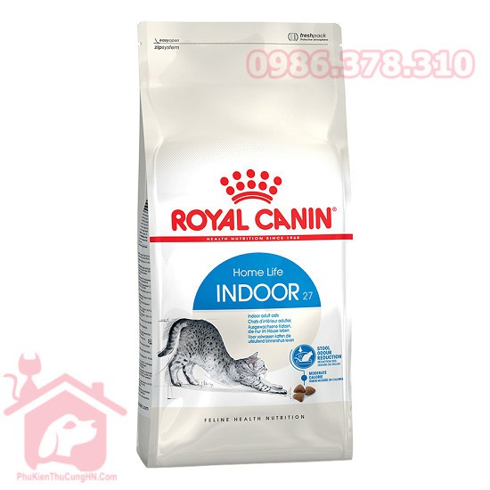 Royal canin Indoor 27 túi 400g - Dành cho mèo ít vận động, giảm béo cho mèo