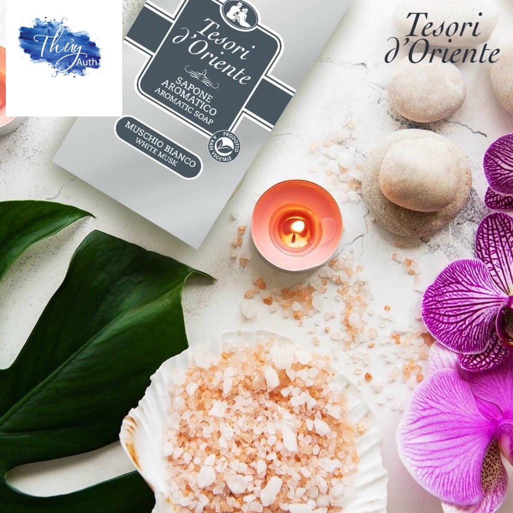 [Hàng chính hãng] Xà Phòng Lưu Hương Nước Hoa Ý Tesori d'Oriente Tinh Dầu Argan Và Xạ Hương 150g