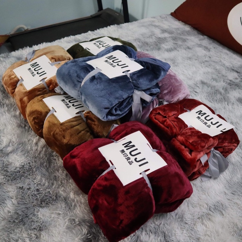 Chăn Tuyết Nhung MUJI Chính Hãng 2 Lớp 2m*2m3