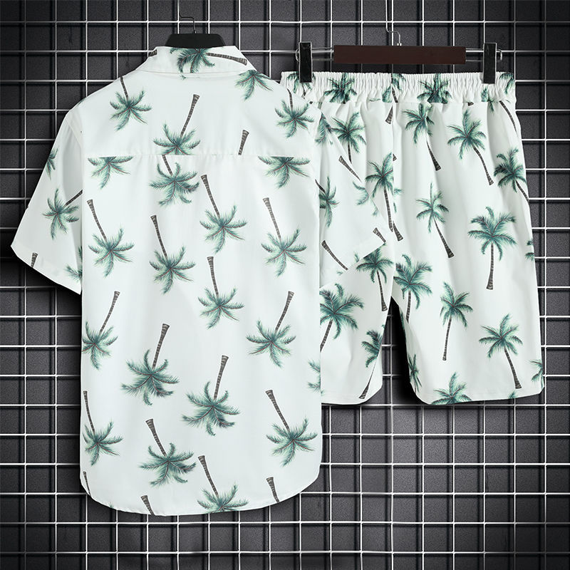 Áo Sơ Mi Đi Biển Tay Ngắn 5 Điểm Họa Tiết Hoa Khô Nhanh Phong Cách Hawaii 7 Màu Tùy Chọn Dành Cho Bạn Nam Đi Du Lịch