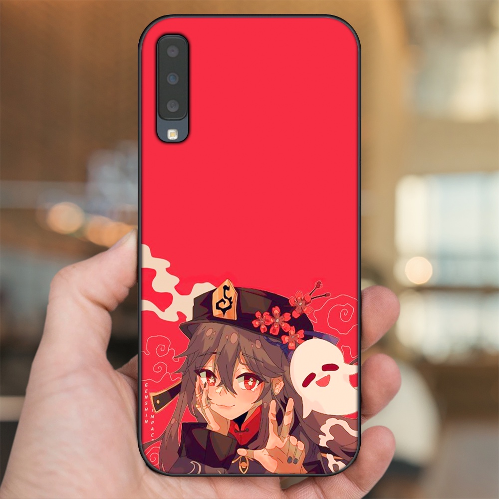 Ốp lưng Samsung A7 2018 viền đen in hình Hutao Genshin Impact