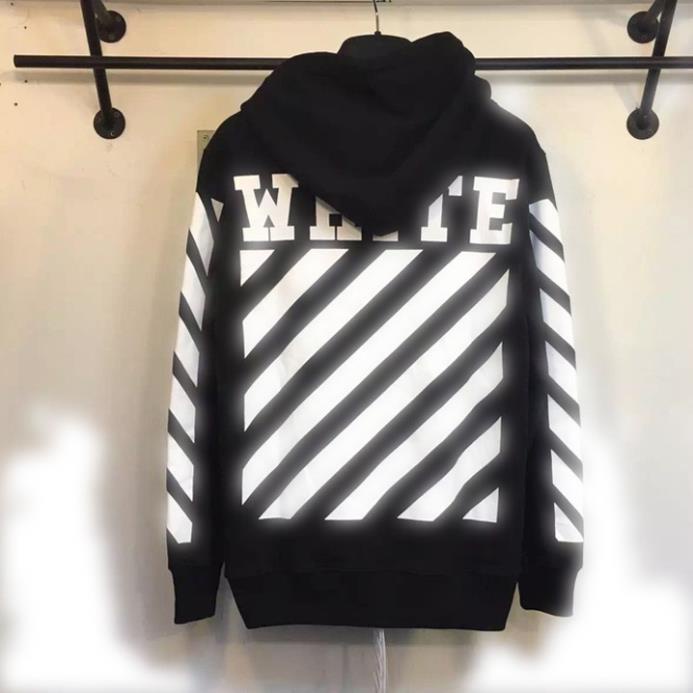hoodie WHITE OF BLACK phản quang , áo hoodie Black off white phản quang