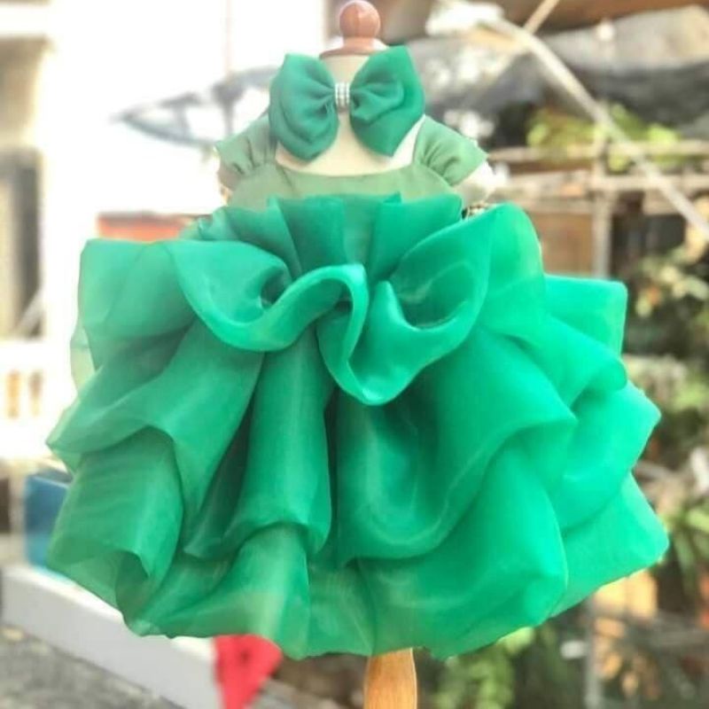 Đầm bé gái dáng xòe phồng công chúa xếp ly 3 tầng voan tơ mềm mại - Shop Mẹ Nấm