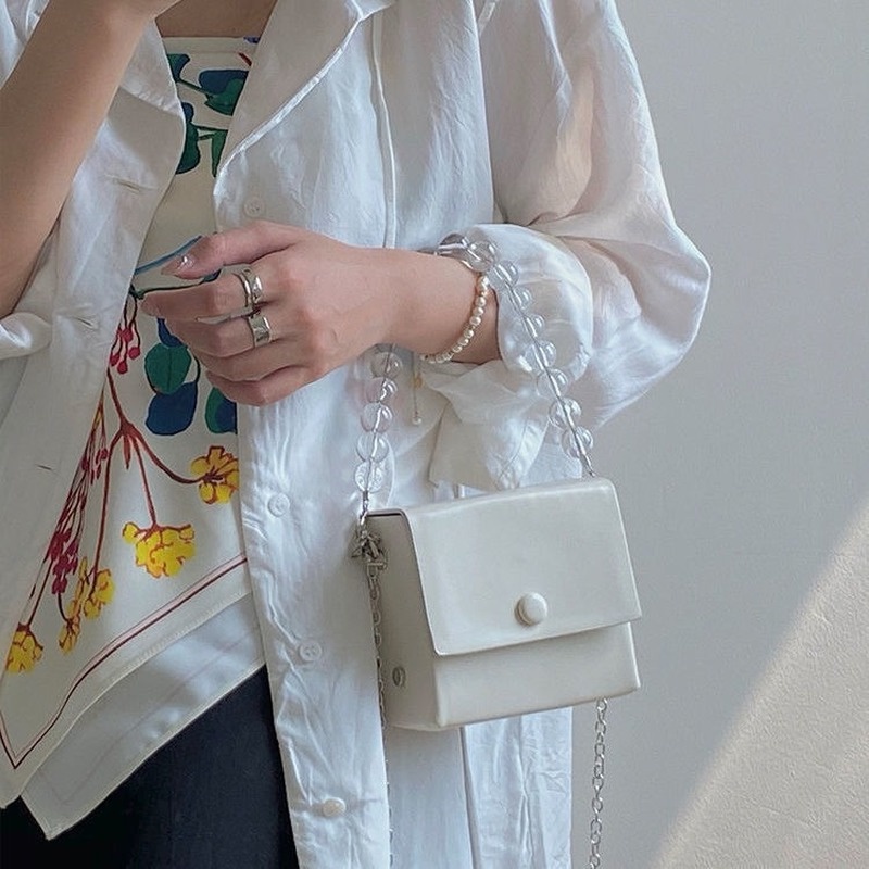 Túi Xách Đeo Chéo Đính Ngọc Trai Hình Vuông GYLXB253