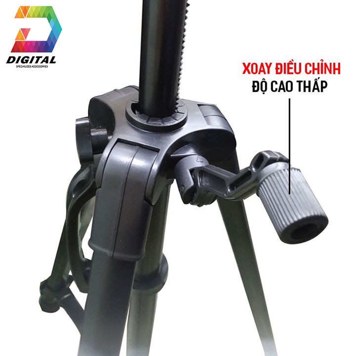 Combo Tripod 3 Chân 3366 Cho Điện Thoại, Máy Ảnh Tặng Kèm Remote &amp; Kẹp