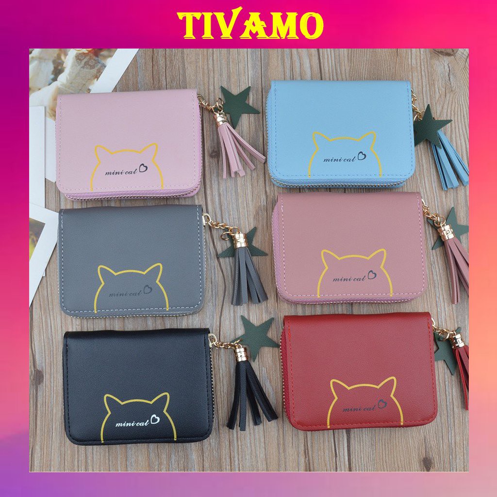 Bóp ví tiền nữ cầm tay mini cat siêu đẹp V39