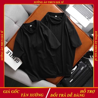 Áo Thun | Áo Phông Trơn Cổ Tròn Nam Nữ Màu Đen | Xưởng áo thun giá sỉ