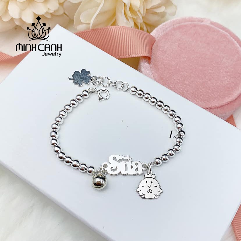 Lắc Bạc Bi Khắc Tên Mix Charm Con Giáp Cho Bé Minh Canh Jewelry