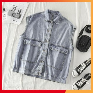 Áo khoác jean unisex 💖freeship💖 áo khoác jean oversize xanh nhạt cá tính unisex kj0001