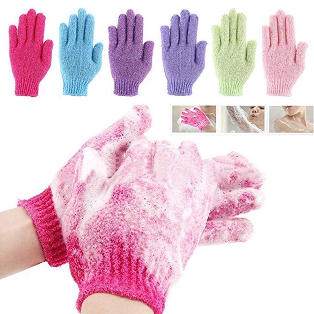 Găng Tay Tắm Tẩy Tế Bào Chết Chống Trượt Hỗ Trợ Làm Sạch, Sáng Mịn Da Body Scrubber Glove (Màu Ngẫu Nhiên)