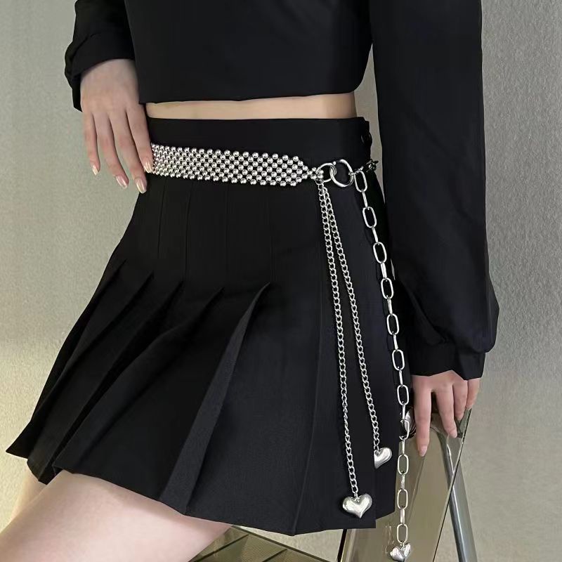 Thắt Lưng Dây Xích Kim Loại Phối Tua Rua Thời Trang Phong Cách Hàn Quốc Thắt Lưng thời trang Chain Nữ Dây Xích Nữ Dây Nịt