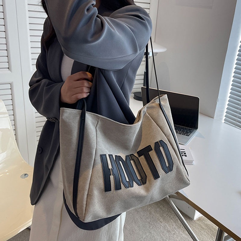 Túi Xách Đeo Vai Vải Bạt Ngăn Chứa Rộng Thời Trang Nữ Sành Điệu