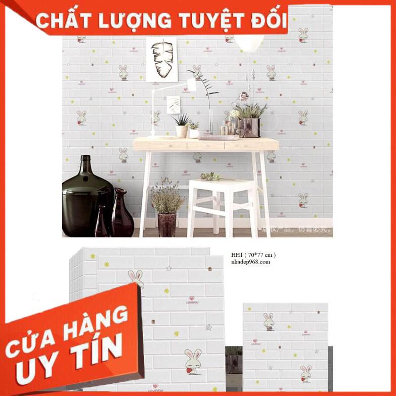 Bộ 15 Tấm Xốp Dán Tường Hoạt Hình Con Thỏ Cho Trẻ Em Dễ Thương Mẫu Mới 2020