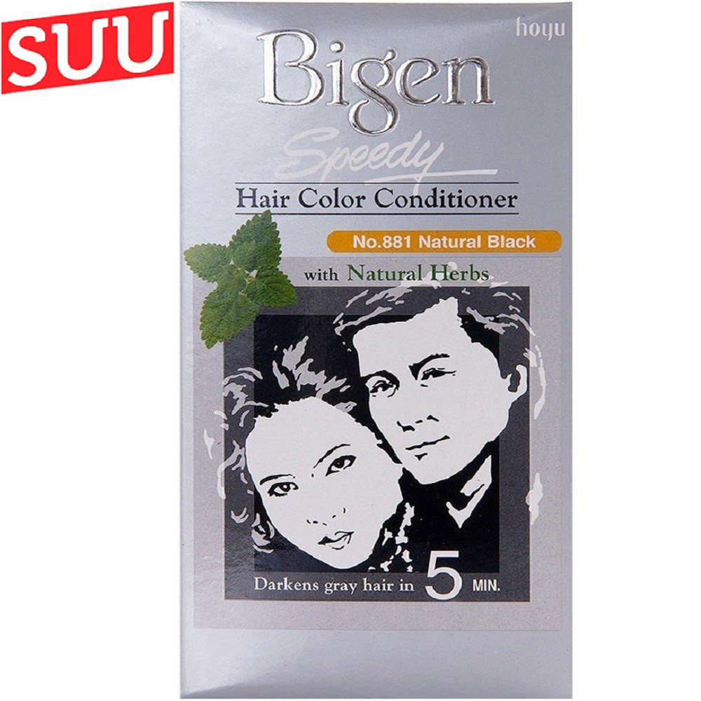 Thuốc Nhuộm Tóc Bigen 881 Đen tự nhiên (Natural Black) Speedy Hair Color Conditioner suu.shop cam kết 100% chính hãng