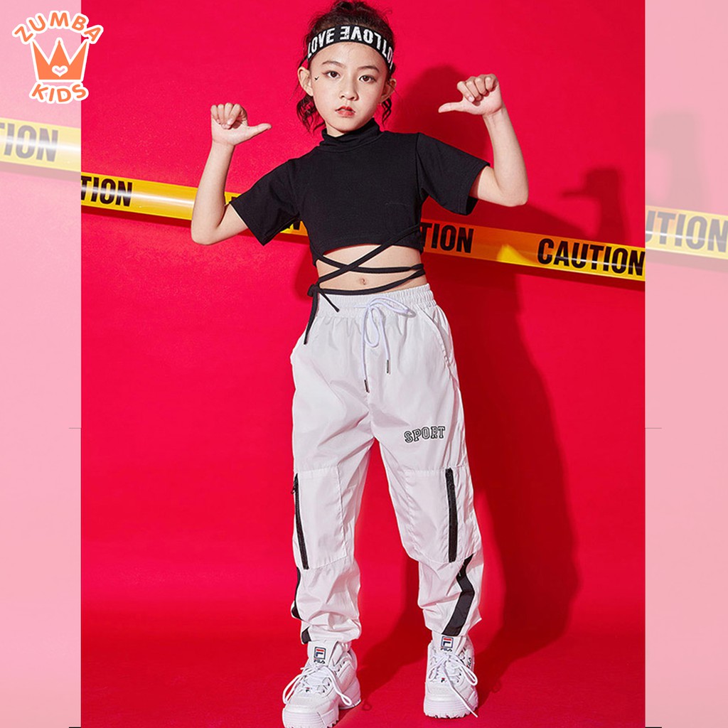 Trang phục nhảy hiện đại trẻ em | Set sport croptop dây