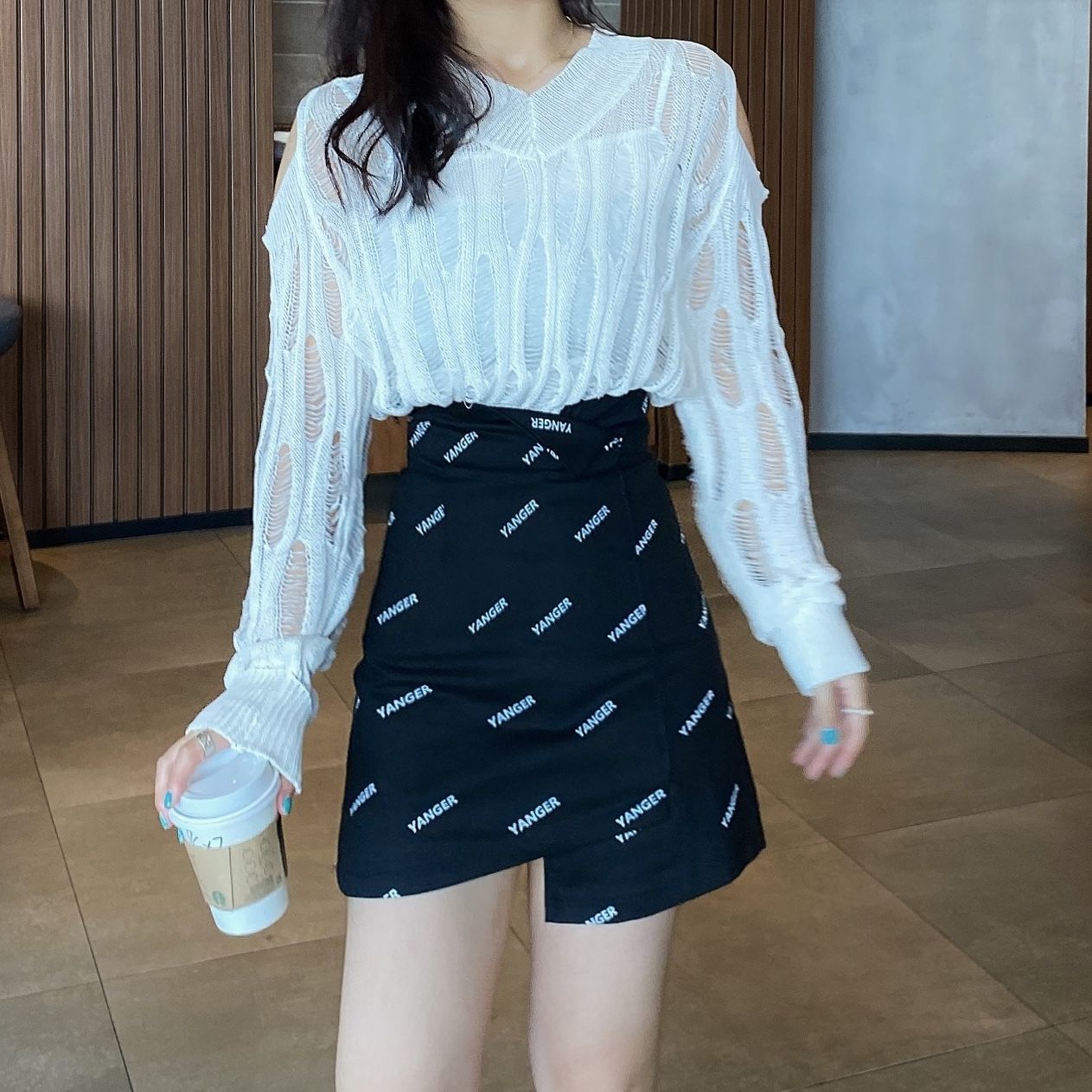 Chân Váy Chữ A Lưng Cao In Chữ Thời Trang Mùa Hè Cho Nữ | BigBuy360 - bigbuy360.vn