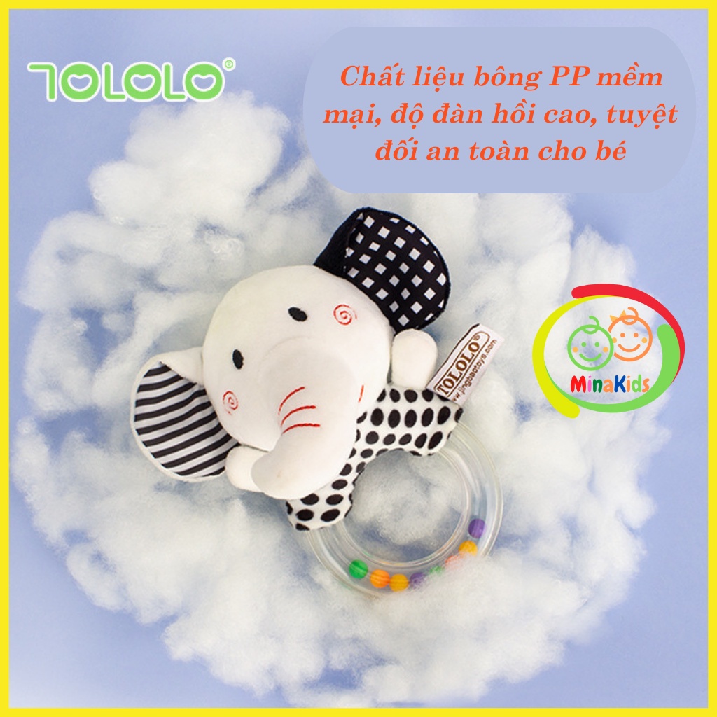 Lục Lạc Cầm Tay Hình Thú Nhồi Bông Đáng Yêu Cho Bé Đồ Chơi Chút Chít Đen Trắng Kích Thích Thị Giác TCT18