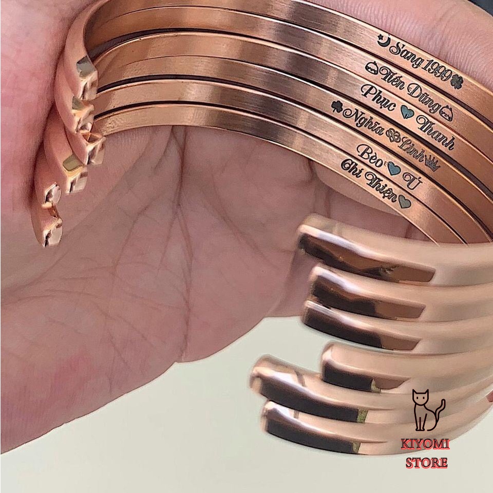 Vòng Tay Bạc Vàng Hồng Khắc Tên Và Chữ Kí Jack - Sơn Tùng - MTP - BTS Bảo Hành 1 Năm KIYOMI STORE