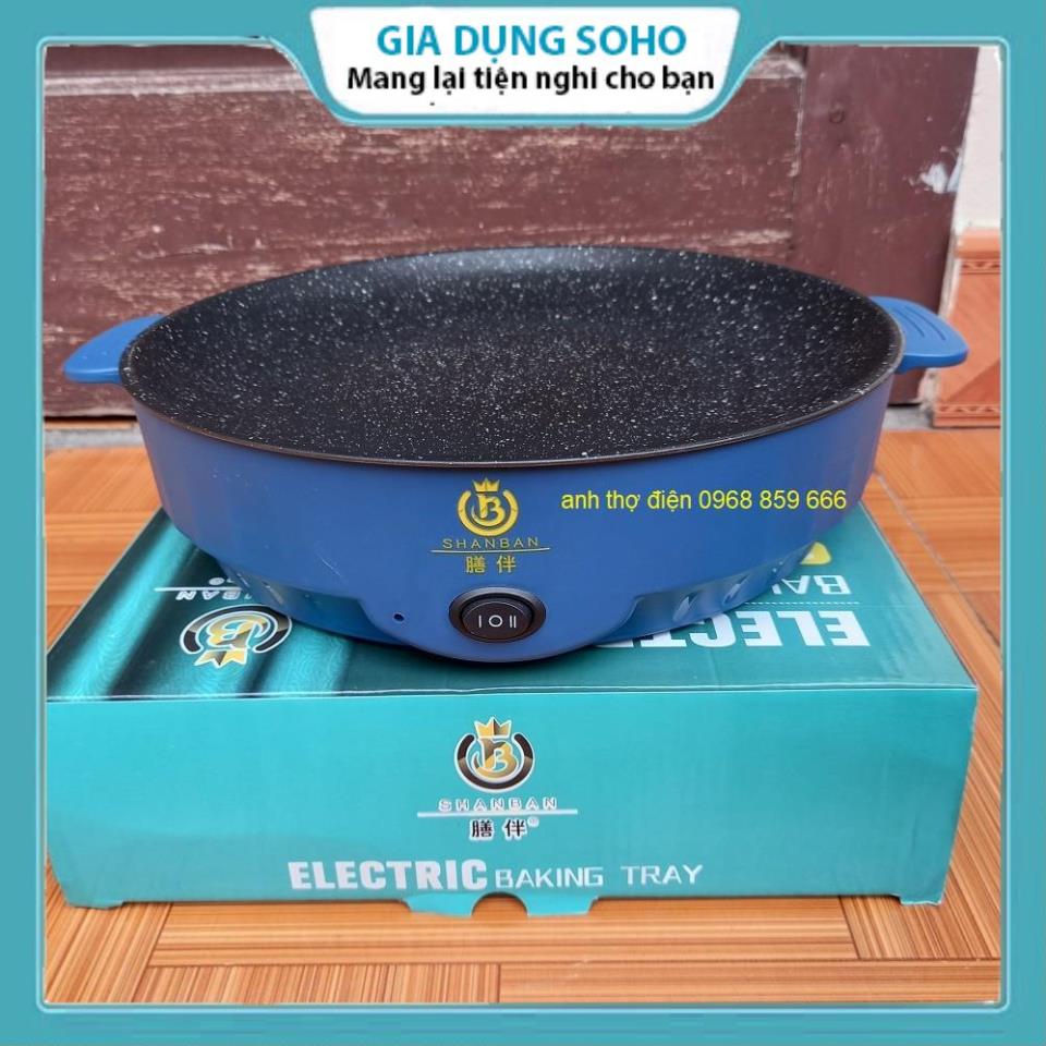 Chảo Nướng Điện Mini Đa Năng SOHO, Chảo Bếp Nướng Điện Chống Dính, Nướng Thịt Siêu Tiện Lợi