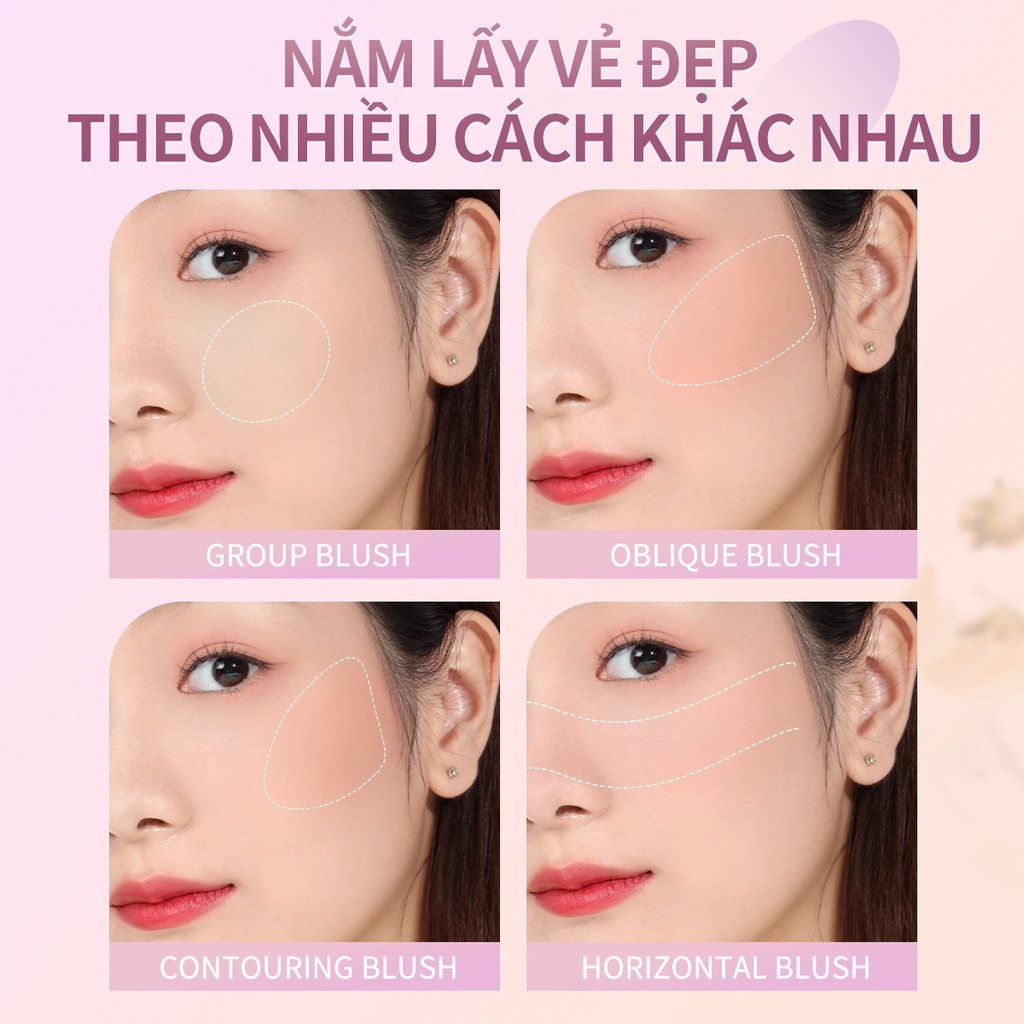 Bảng phấn má hồng FOCALLURE 3 màu sắc tố cao lâu trôi trọng lượng nhẹ 13.5g