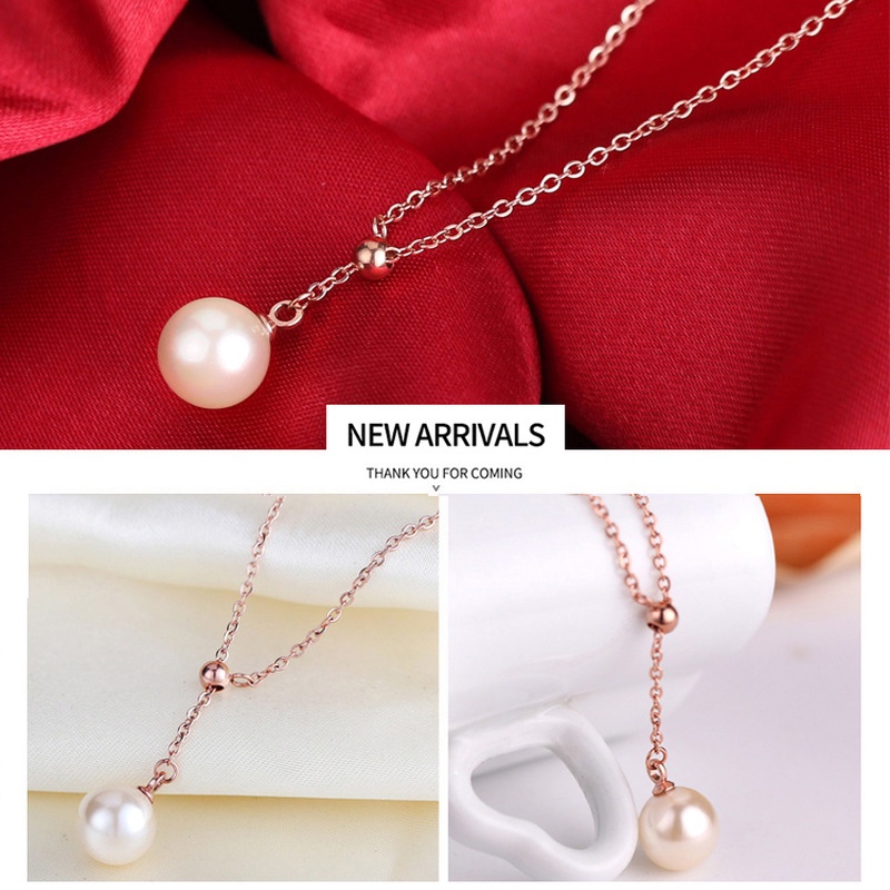 Vòng cổ Dáng Dài Đính Ngọc Trai Đơn Giản Thanh Lịch Thời Trang