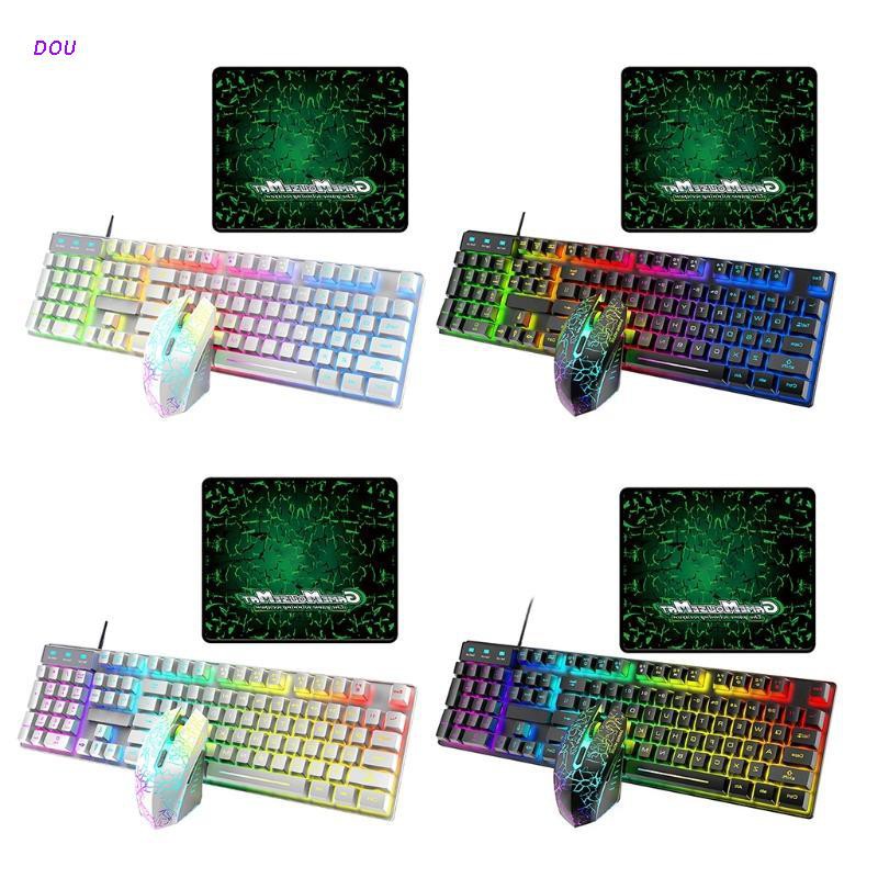 Bộ Bàn Phím + Chuột Chơi Game Có Dây Dạ Quang T6Rgb