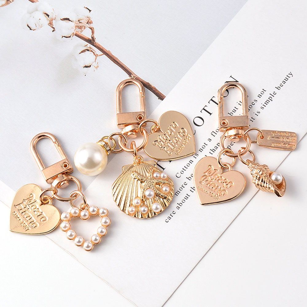 CHARMS Móc Khóa Kim Loại Mặt Trái Tim Khắc Chữ Thời Trang