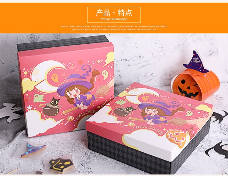 Bộ 5 Hộp Đựng Bánh Cupcake 4 Inch Hình Hoạt Hình Phong Cách Halloween