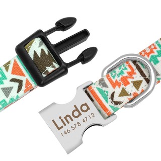 PERSONALISED Vòng cổ chó mèo Khóa kim loại Nylon cho chó nhỏ cổ mèo lớn