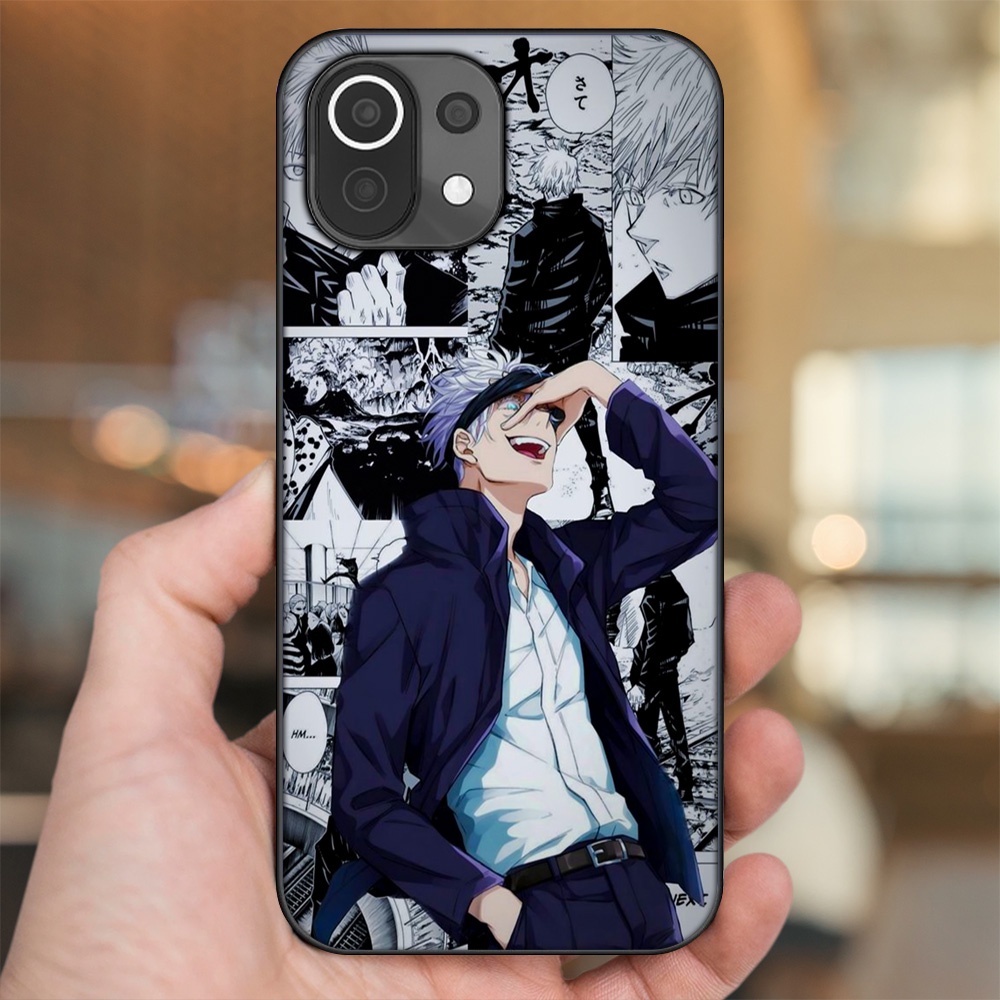 Ốp lưng Xiaomi Mi 11 Lite viền đen in hình Satoru Jujutsu Kaisen