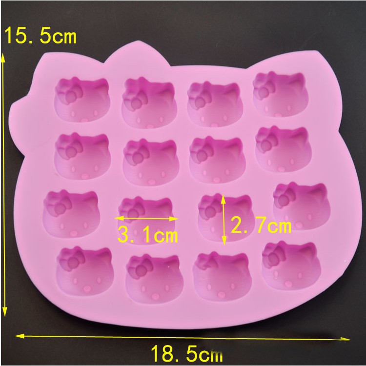 Khuôn silicon làm bánh hình mèo Hello Kitty