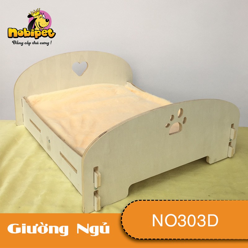 Giường Ngủ Gỗ Lắp Ráp Lovely Medium Gỗ Polywood Nhập Khẩu Cho Chó Mèo Cỡ Trung dưới 7kg