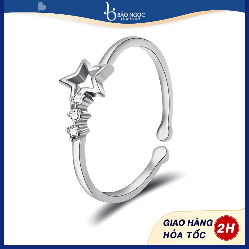 Nhẫn Bạc Nữ 925 Đẹp Đơn Giản Hình Ngôi sao cho Nữ N2469 - Bảo Ngọc Jewelry