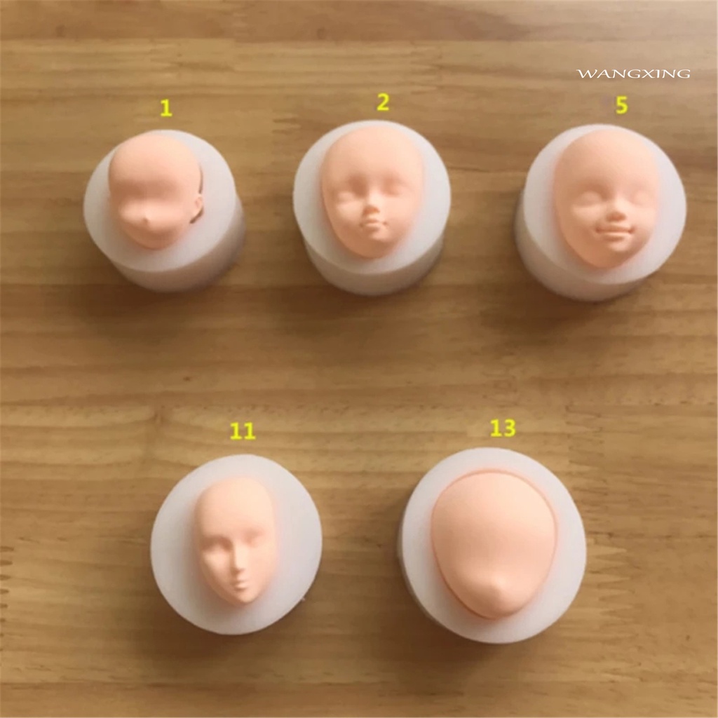 Khuôn Silicone Làm Bánh Tạo Hình Đầu Búp Bê Diy