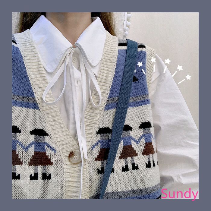 Áo Len Không Tay Dáng Rộng Thời Trang Mùa Đông Cho Nữ