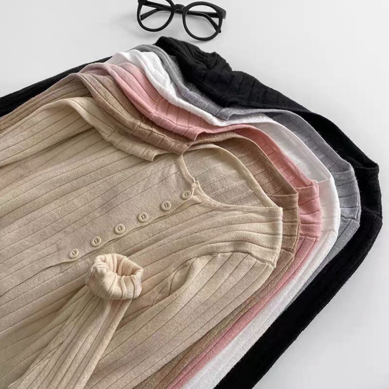 Áo len kiểu Hàn Quốc nữ cổ tròn đính cúc màu sắc ngọt ngào phong cách Hàn Quốc 2021 mới nhất T2- B3 | BigBuy360 - bigbuy360.vn