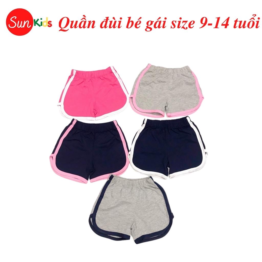 Quần đùi bé gái SUNKIDS1, quần đùi cho bé chất cotton mềm mát, size 9-14 tuổi, nhiều màu