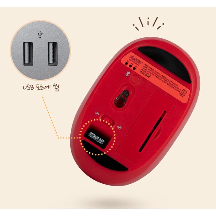 Chuột Bluetooth Không Dây 2.4Ghz HìNh Snoopy Dễ Thương