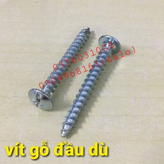 VÍT GỖ ĐẦU DÙ SẮT 4x40 (Hộp 50 con)