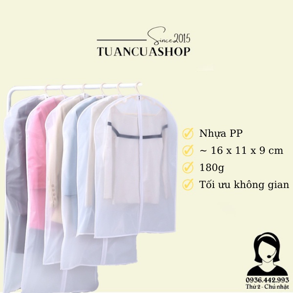 Vỏ bọc quần áo PEVA chống bụi chống thấm 4 size
