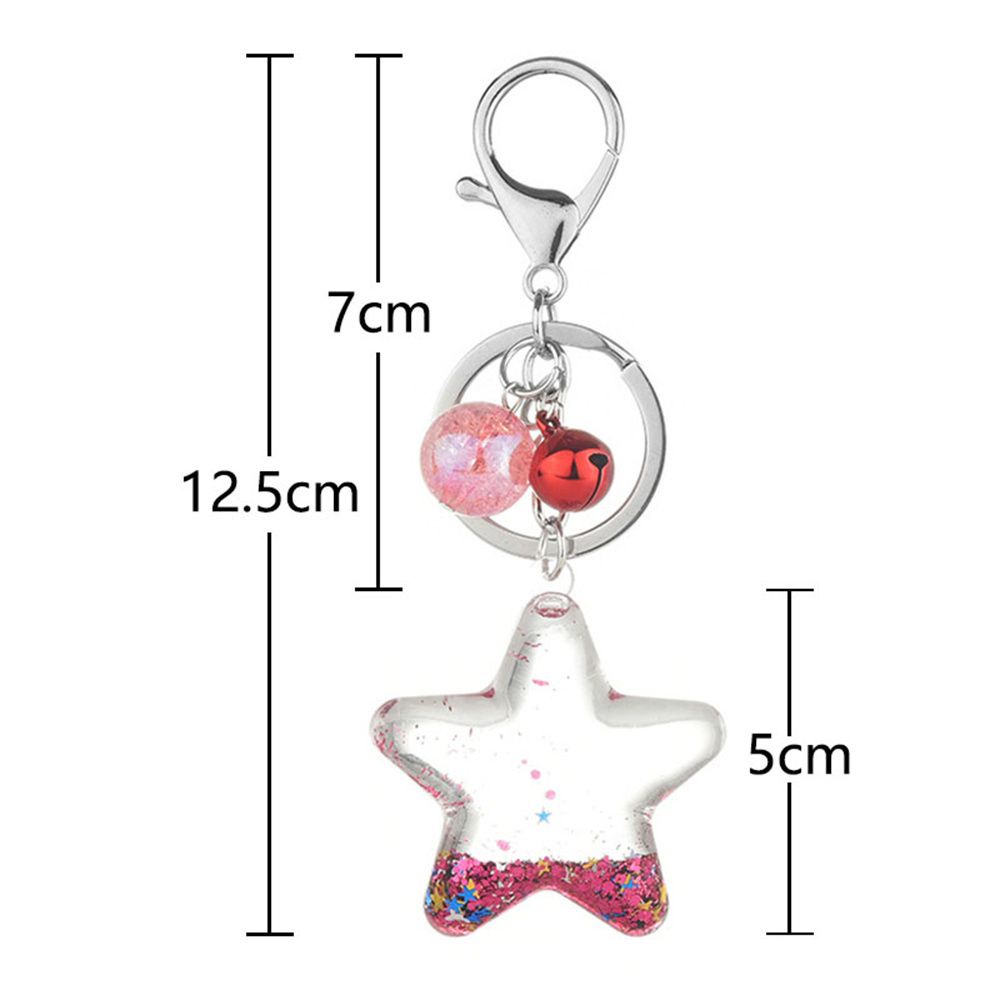 Móc khóa hình ngôi sao năm cánh đính sequin lấp lánh dùng trang trí túi xách/điện thoại