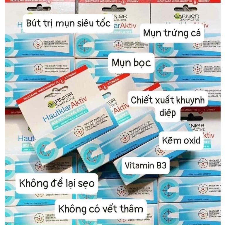 Gel chấm mụn giảm sưng thần tốc Garnier hàng Đức