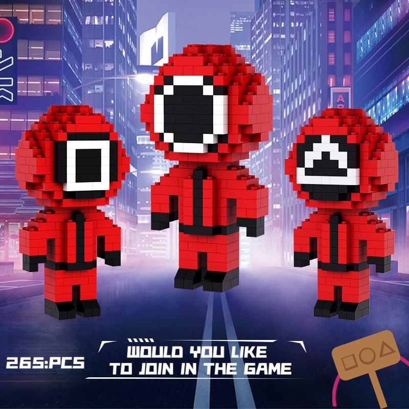 Đồ chơi lắp ráp mini dạng khối hình Squid Game trang trí/ giáo dục cho bé