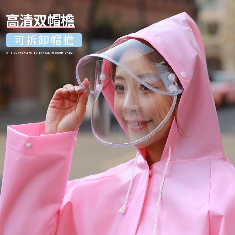 Áo Mưa Một Mảnh Dáng Dài Che Phủ Toàn Thân Chống Mưa Thời Trang Dành Cho Trẻ Em Người Lớn Đi Xe Đạp Điện