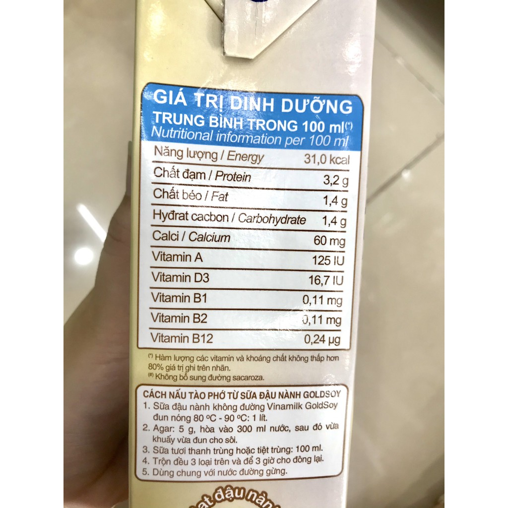 Sữa Đậu Nành Vinamilk GoldSoy Không Đường 1L