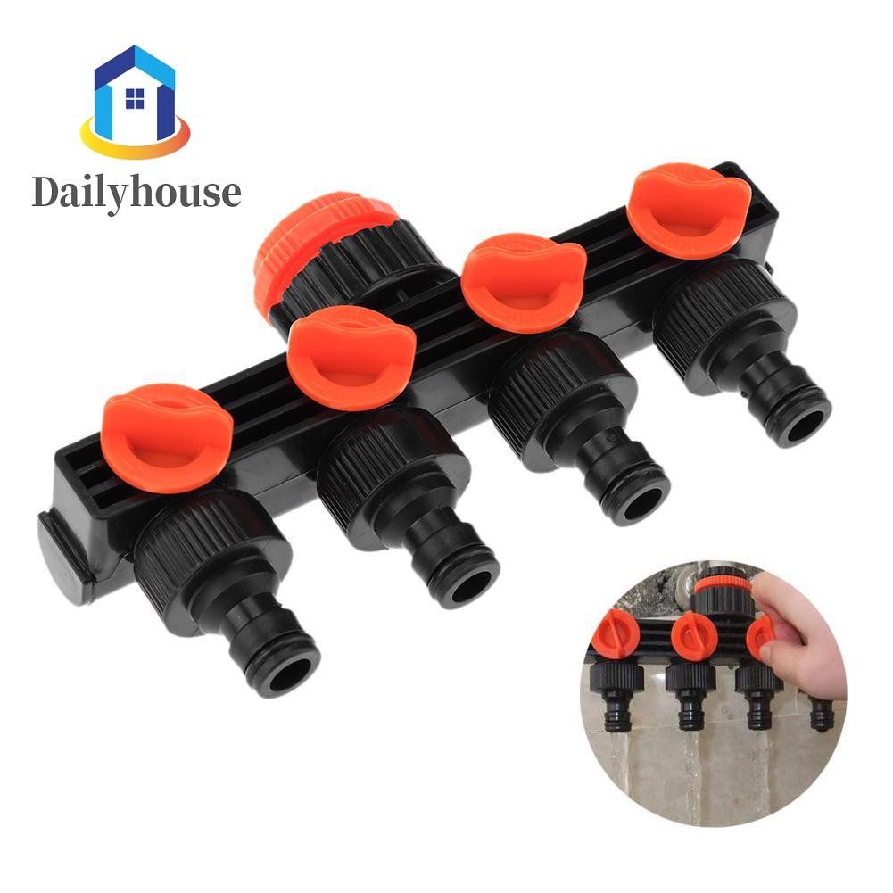 4 Way Faucet Connectors Hose Pipe Splitter Drip Irrigation Garden Watering