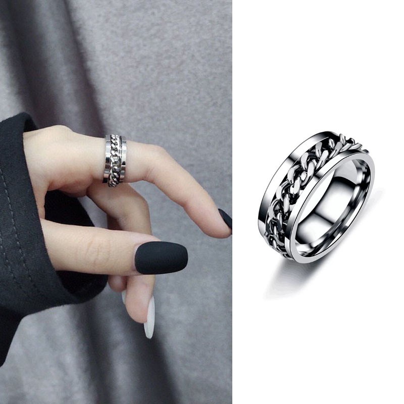 Nhẫn Mở Nắp Chai Dạng Dây Xích Xoay Được Chất Liệu Thép Không Gỉ Cao Cấp