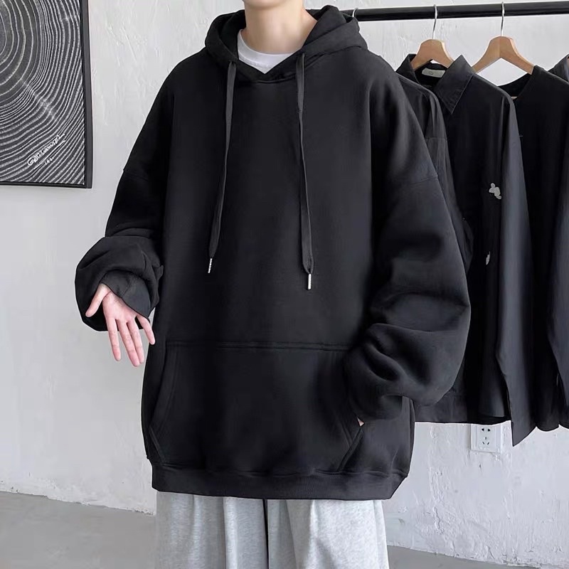 Hoodie basic trơn size M L XL - Video Ảnh Thật