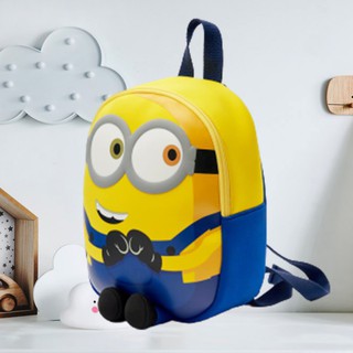 Balo minion siêu đáng yêu cho bé mầm non [Loại 1], chất vải đẹp, dày dặn, ngăn rộng rãi đựng đồ quần áo, đồ chơi
